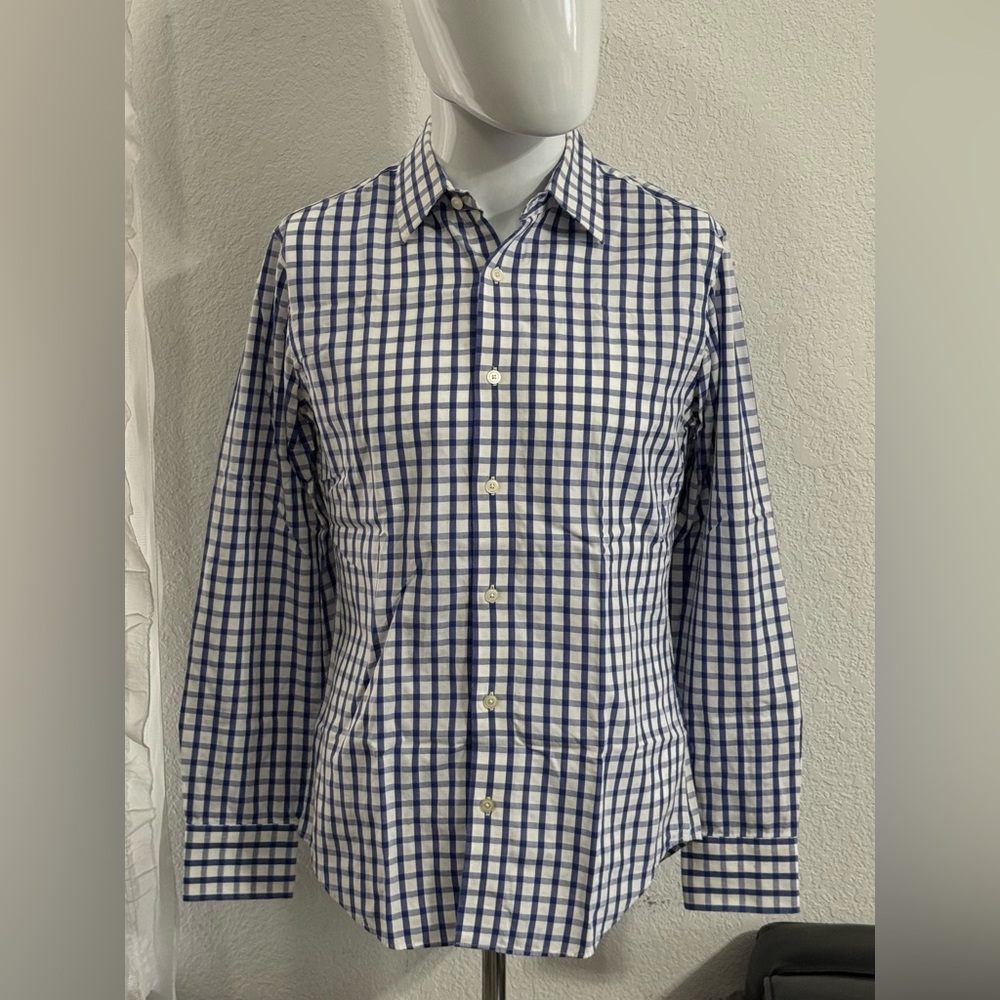 Used Banana Republic Factory Gingham Blue Shirt